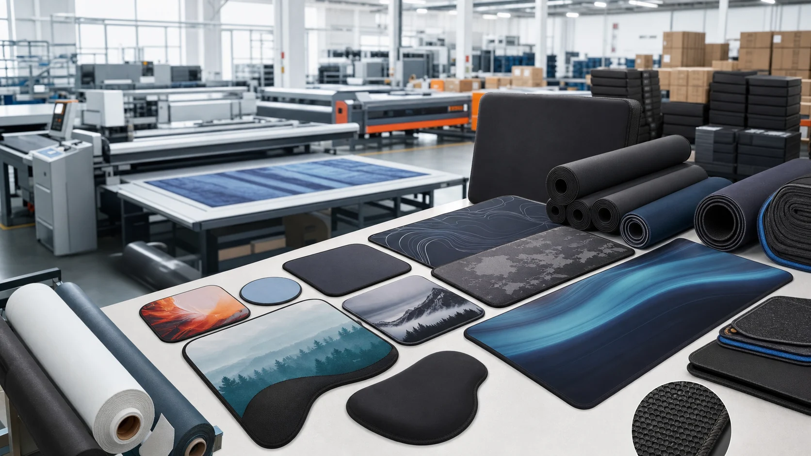 Custom mouse pads, desk mats and rubber mats for different OEM applications