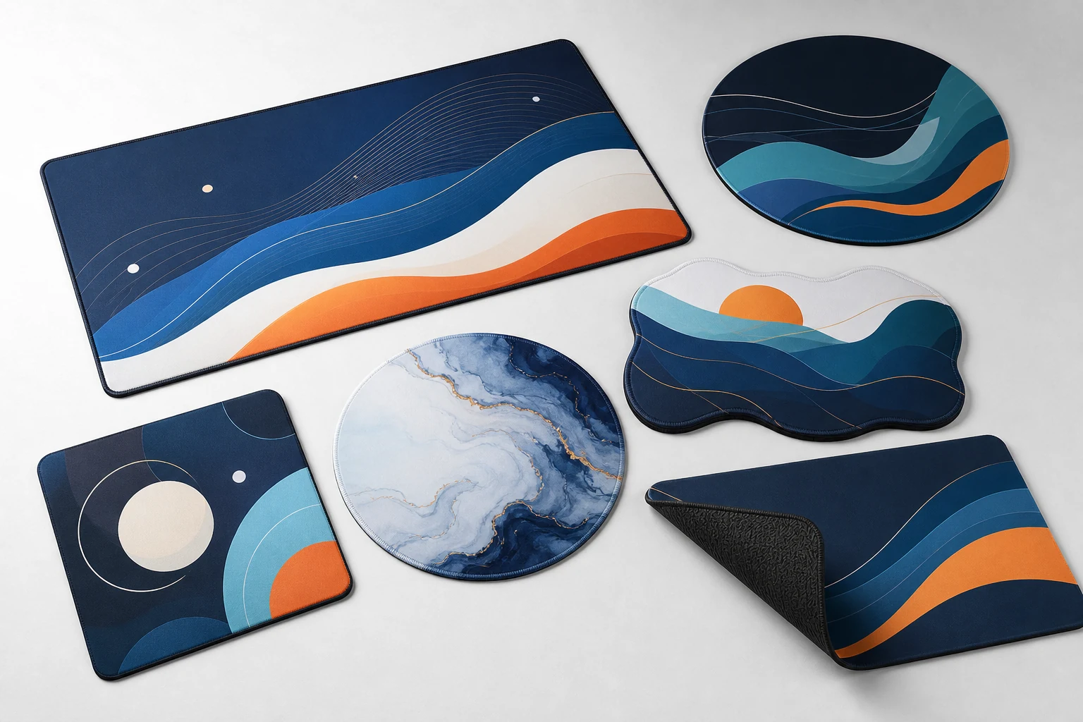 Custom printed mouse pads in multiple shapes for OEM branding and promotional orders