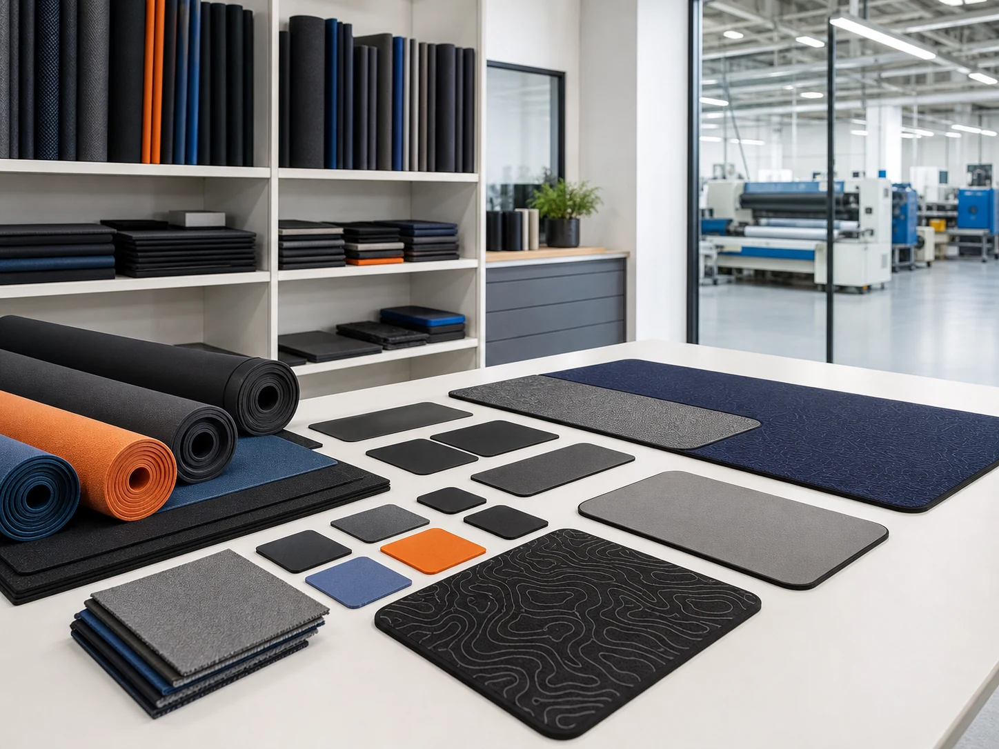 Material and sample library for custom mouse pads and rubber mats