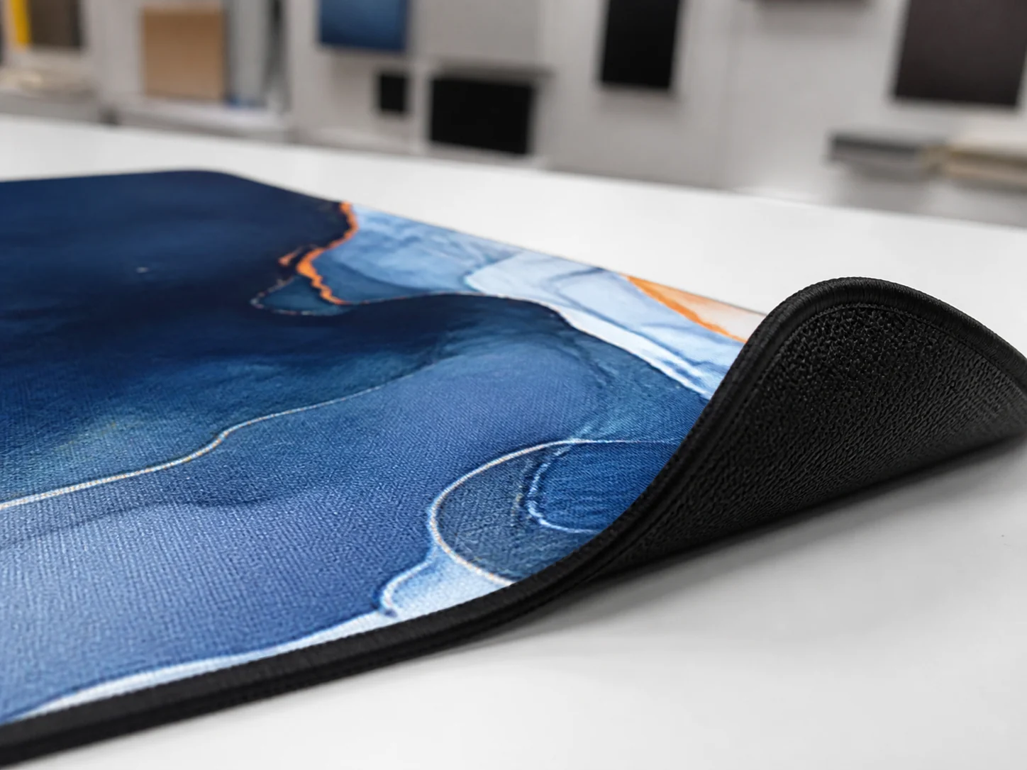 Soft fabric surface detail for custom printed mouse pads