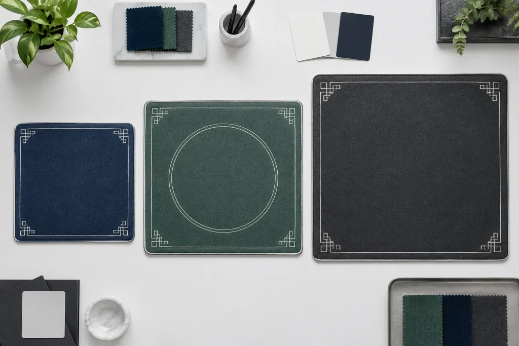 Custom mahjong mat size options for OEM product development